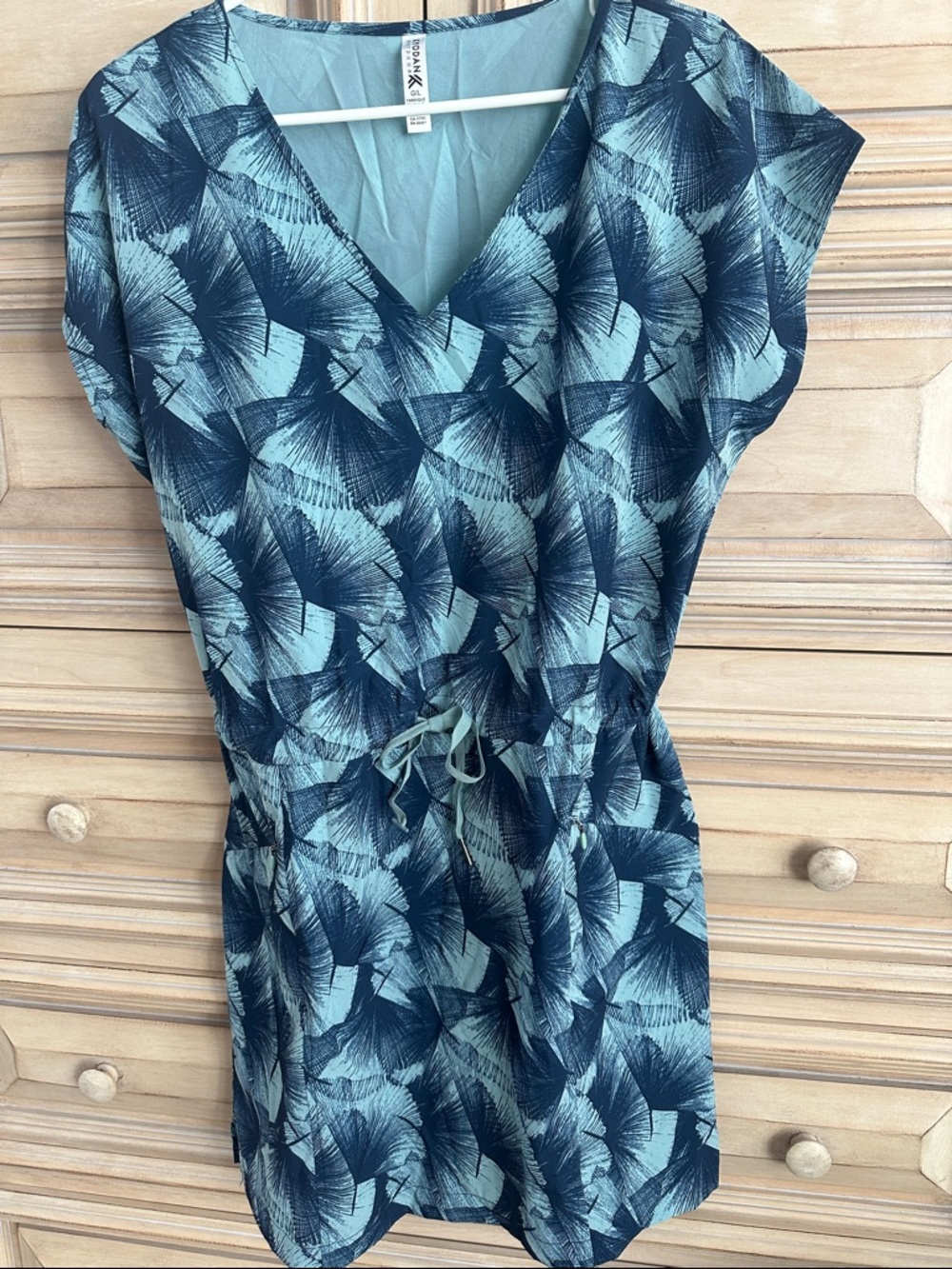 Printed One-Piece Romper with Drawstring